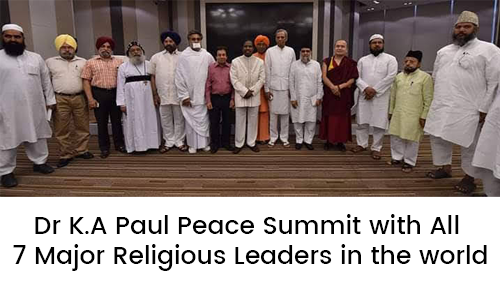 Dr. K.A. Paul with 7 major religious leaders for Israel & Middle East
